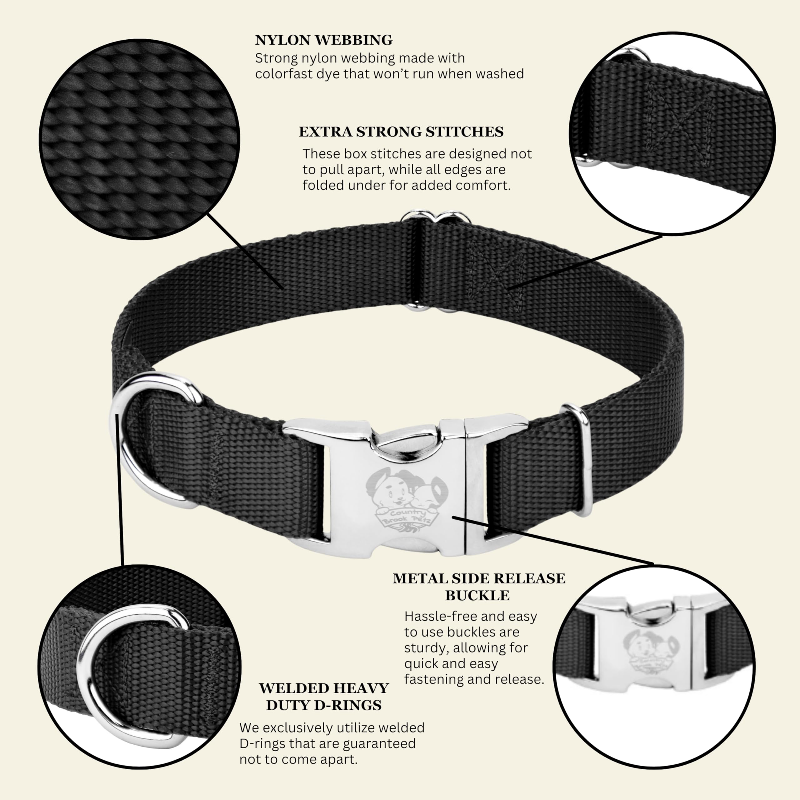 Amazon.com : Country Brook Petz - Premium Nylon Dog Collar with